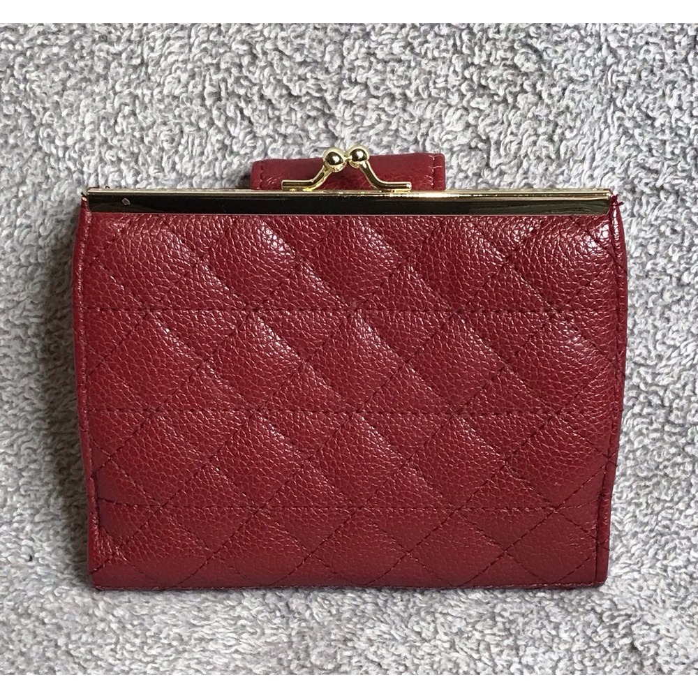 Buxton Red Faux Leather Wallet With Coin Purse - Picture 2 of 13